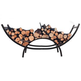 40 Inch Curved Firewood Rack, Heavy Duty Large Curved Indoor/Outdoor Firewood Racks Log Hoop for Wood Storage