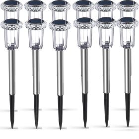 Solar Pathway Lights, Solar Garden Lights Outdoor White, Waterproof Led Path Lights for Yard, Patio, Landscape, Walkway