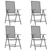 5 Piece Patio Dining Set Anthracite Steel